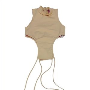 Zip up onesie halter top